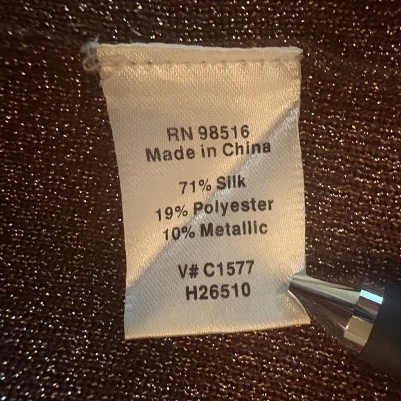 Coldwater Creek Brown/Gold Mock Turtle Neck Sparkly Sleeveless Tank; Size Small - Picture 8 of 9